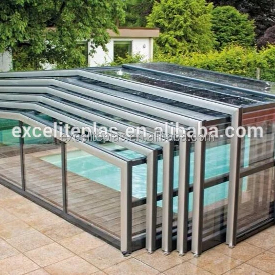 Садовый алюминиевый каркас из поликарбонатного листа, телескопический корпус для бассейна, крыша для защиты детей