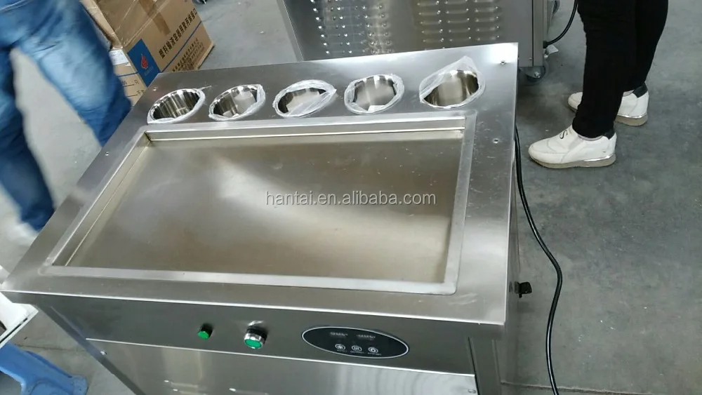 Коммерческая плоская Сковорода из нержавеющей стали машина для изготовления жареного мороженого