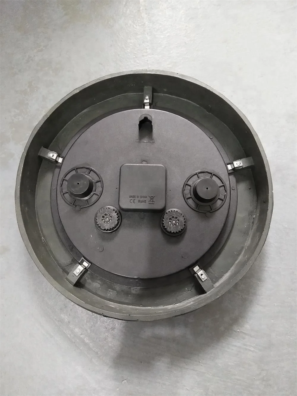 
14 inch Faux Stone Outdoor garden Wall Clock with thermometer and HYGROMETER 