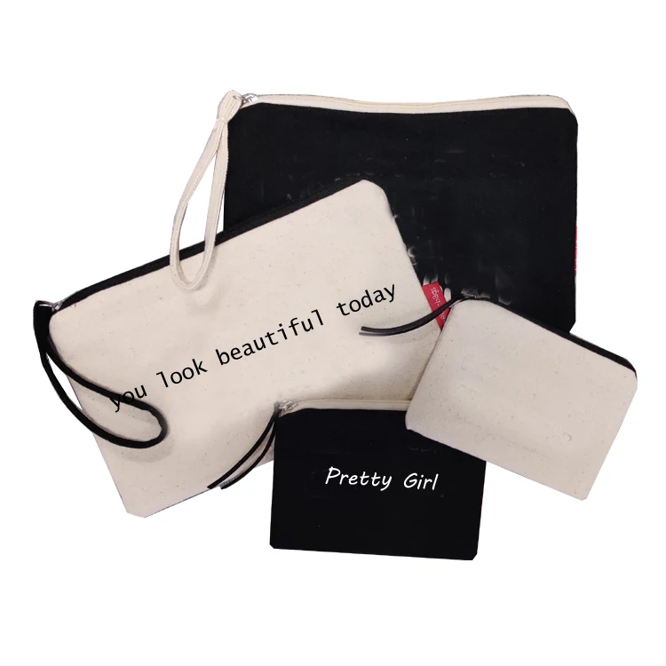 
Hot selling makeup bag cotton canvas cosmetic bag pure color for promotion gift 