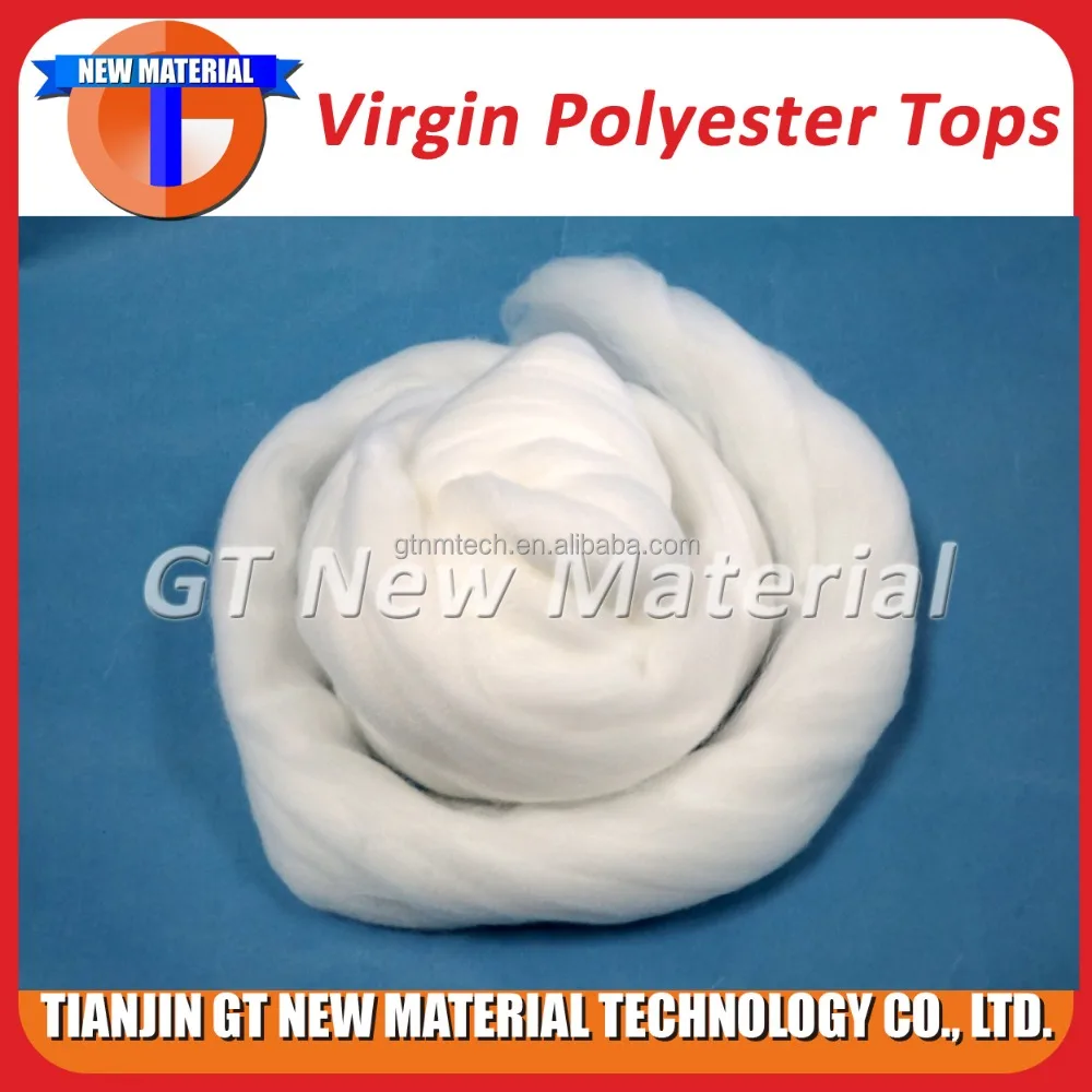 
High Bulky 100% Virgin Polyester Fiber Tops 3Dx88mm Oekotex certificate Raw White Polyester Top 