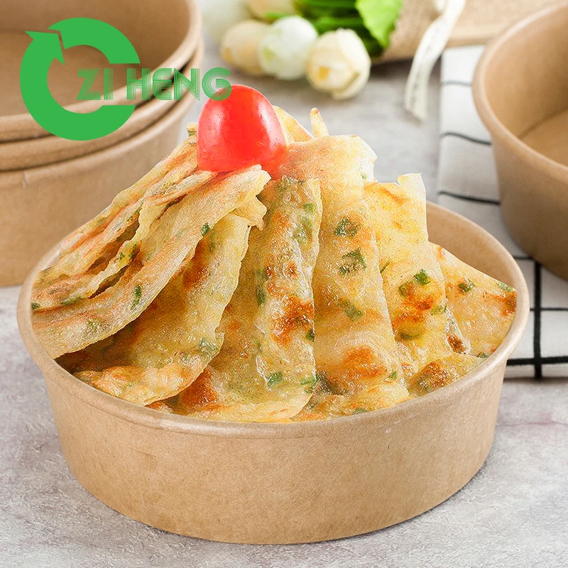 Eco friendly disposable custom logo printed take away soup bowl craft 250ml-1500ml