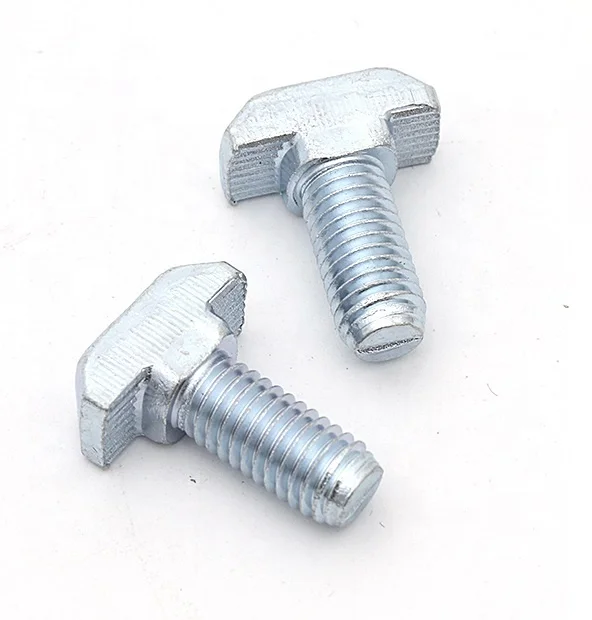 Custom M8x20 25 30 40 60 Hammer T Shaped Head Bolt for Slot 10mm Aluminium Profile Connector