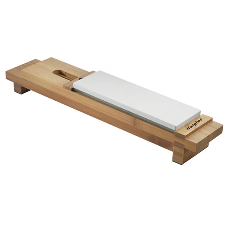 
hand made professional Bamboo Knife Sharpening Stone Sink Bridge Holder kitchen 