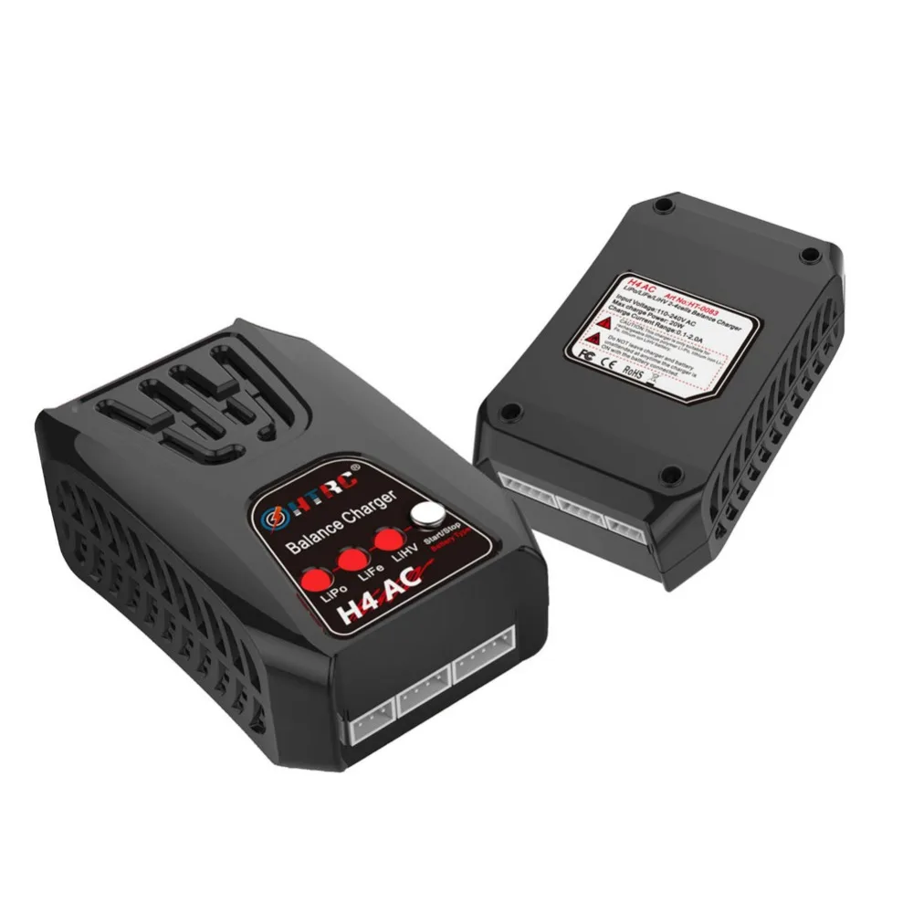 Литий-полимерный аккумулятор зарядное устройство с балансировкой HTRC H4AC 20 Вт Мини зарядки баланс зарядное устройство для 2-4s Lipo/LiFe/LiHV батарея карманного типа зарядного устройства