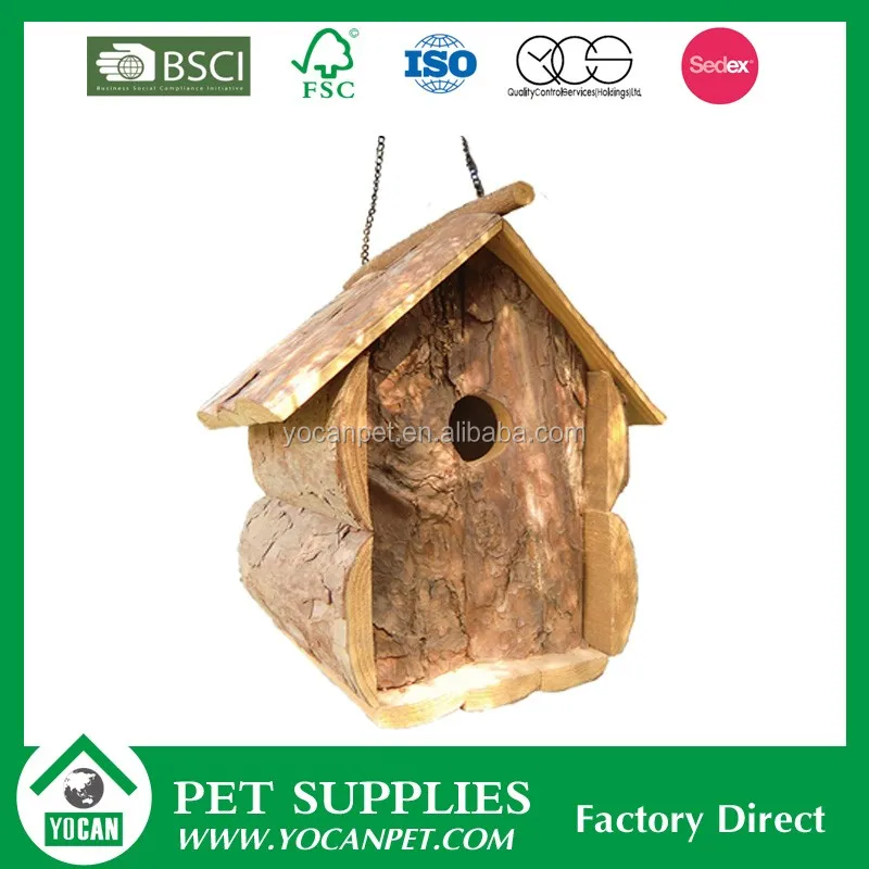 Craft Bird Houses Bird Box Cheap Wholesale Wood Folding Custom Logo Natural Fashion Solid Pet Cages, Carriers & Houses Pine Wood