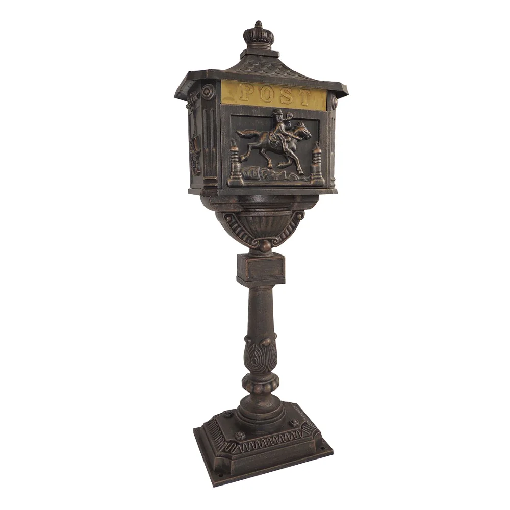 Brown Colour Cast Aluminum Mailbox CF-M-05 From Chengfeng