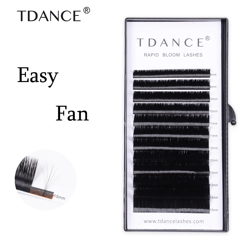 Custom Package Lash Silk Mink Blooming Eyelashextensions Easy Fan Lashes Easy Fans Eyelash Extension Best Korean PBT Fiber 1tray