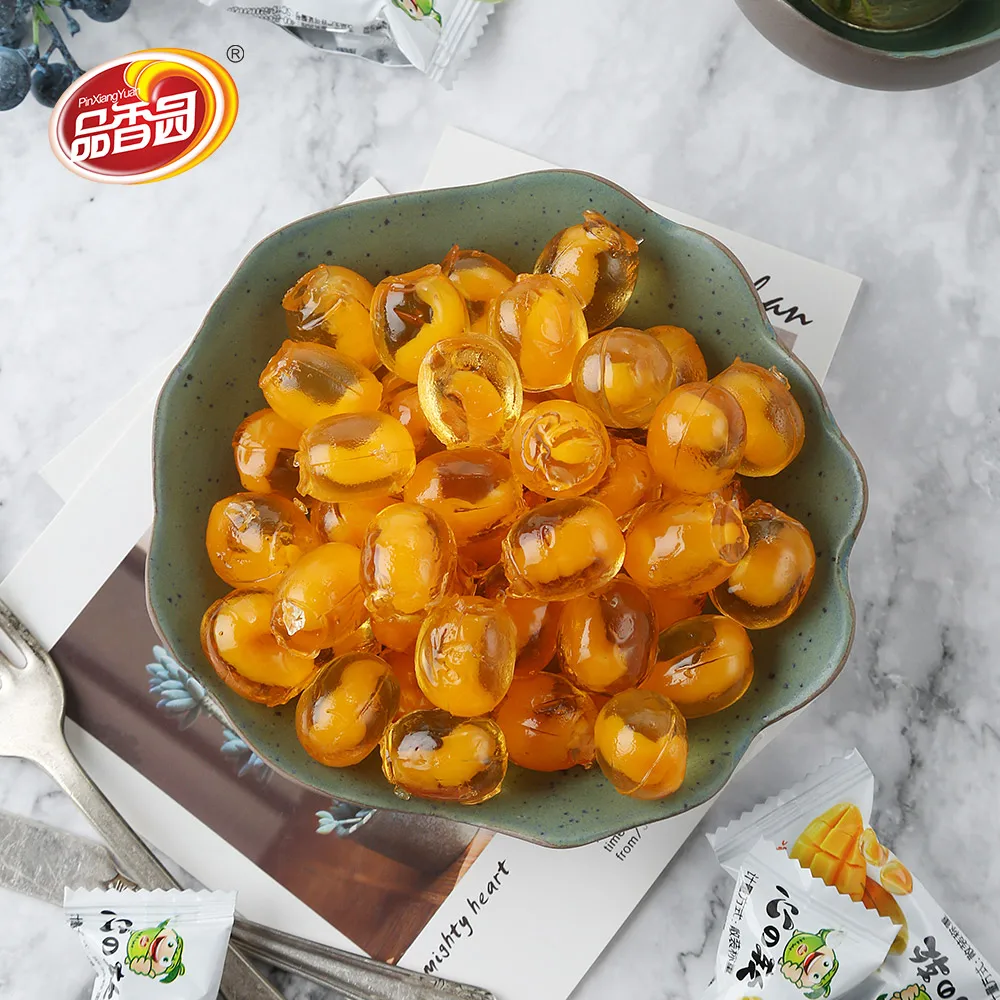 Hot sale good quality mango jam filled fruit flavor soft gummy candies chewing gums manufacturer