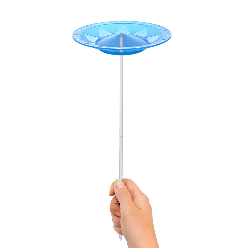 Spinning toy whirling Tray Round flying salver plastic dish Juggle Plates with stick