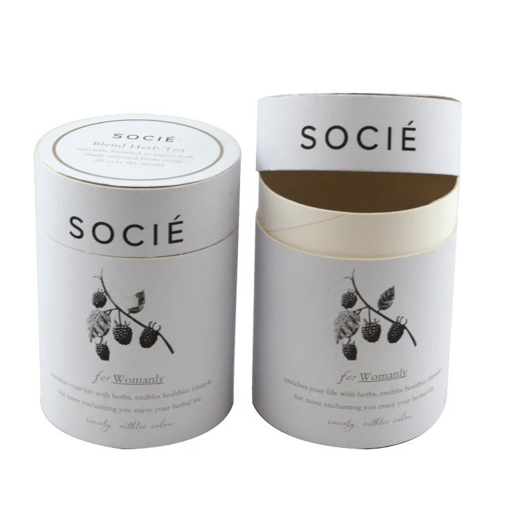 Factory price cylinder paper box biodegradable jars printed paper tube tea packaging