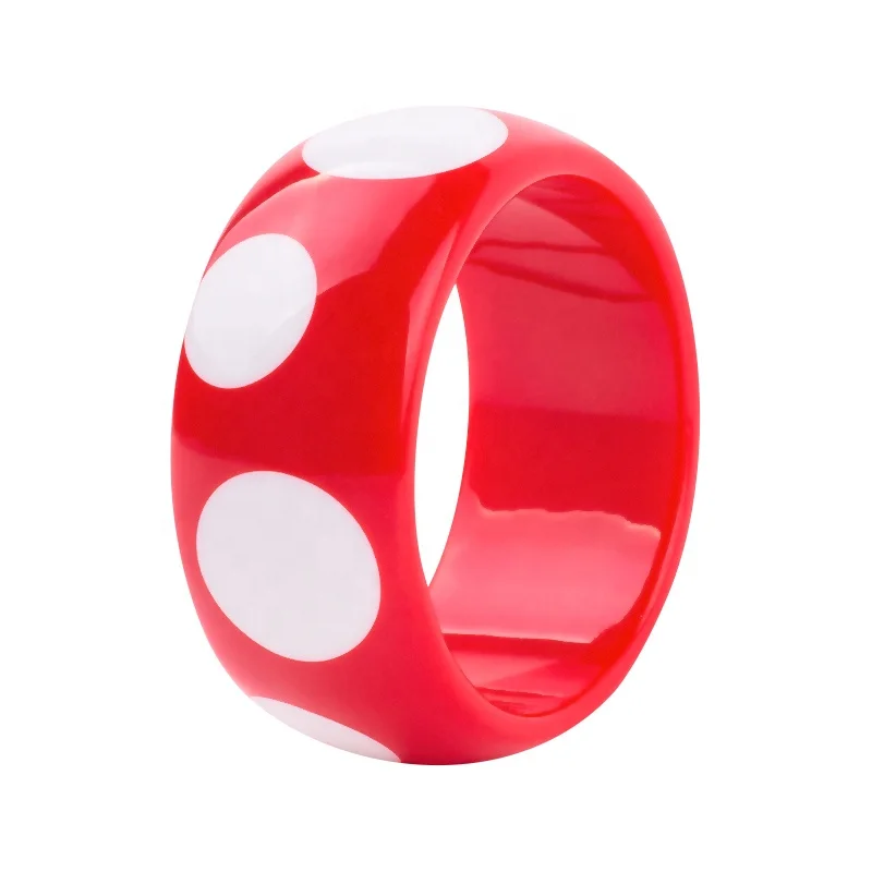 2019 trending handmade bracelet round dot wide epoxy resin bracelet for girl
