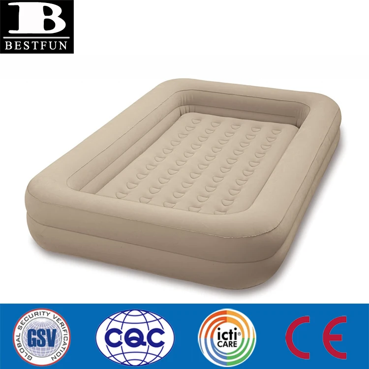 Heavy Duty Flocking PVC Twin Size Inflatable Travel Kids Bed Mattress Folding Portable Luxe Inflatable Toddler Traveling air Bed