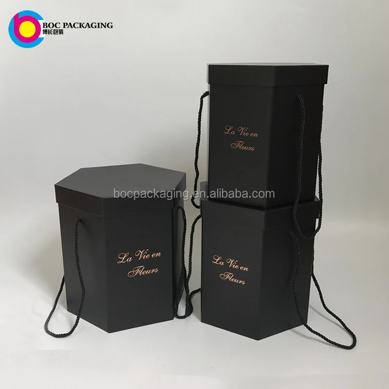 
no minimum hexagon flower hat boxes 