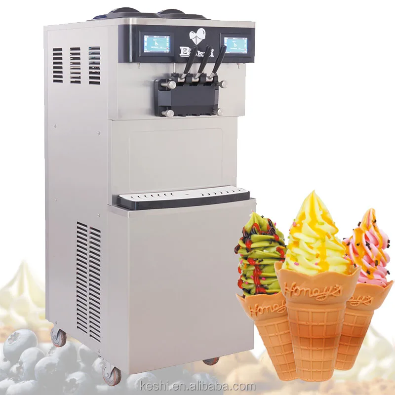 Коммерческая машина для производства мягкого мороженого с тремя вкусами