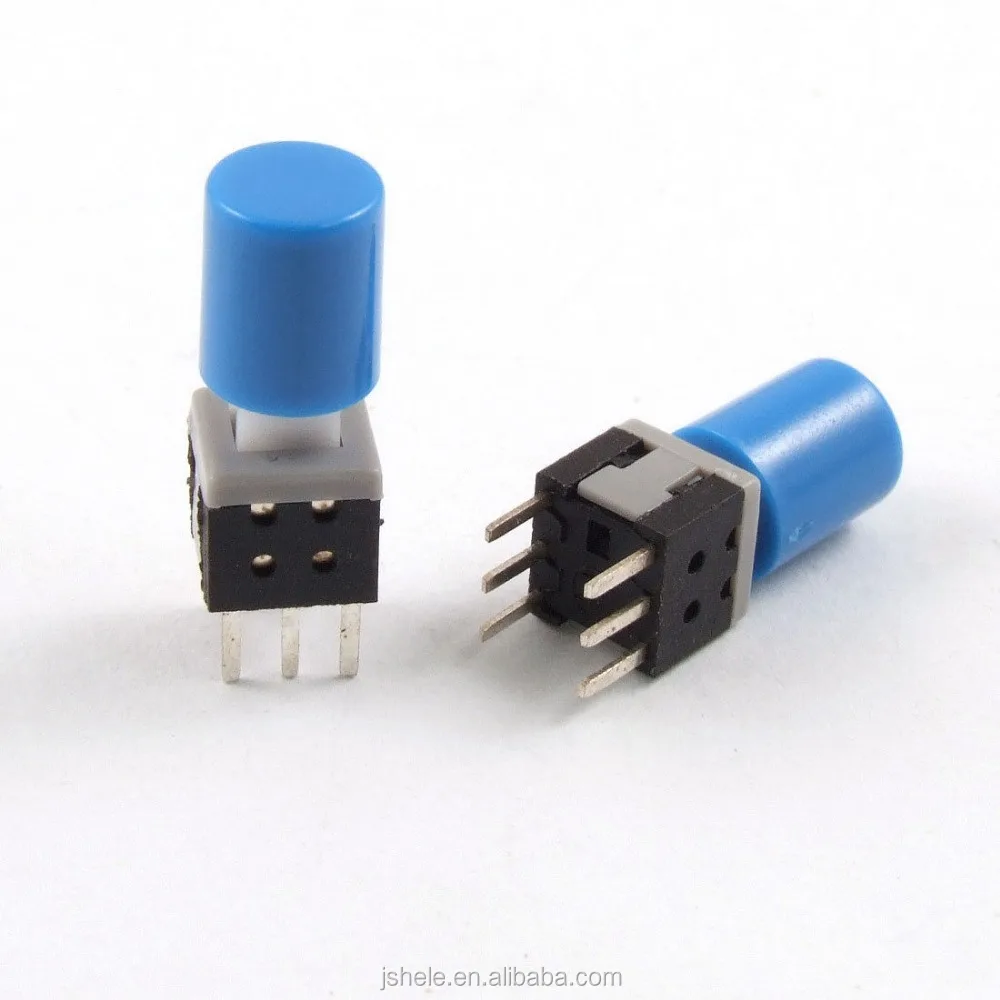 Latching Tactile Tact Push Button Switch Self Lock 5.8 x 5.8mm x 14mm w Cap