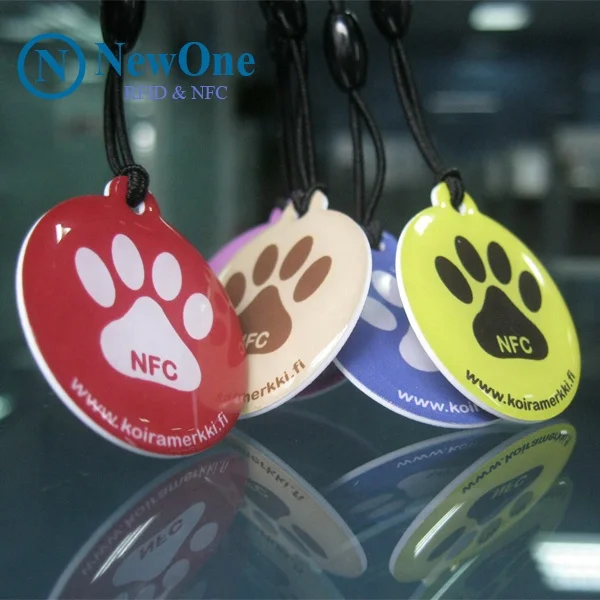 
Free samples epoxy waterproof nfc pet id collar tag with Unique QR code epoxy nfc tag 