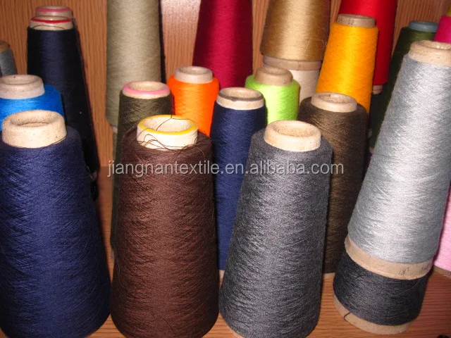 Recycled Polyester Dope Dyed yarn 24/2 Ne ring spinning weaving cone