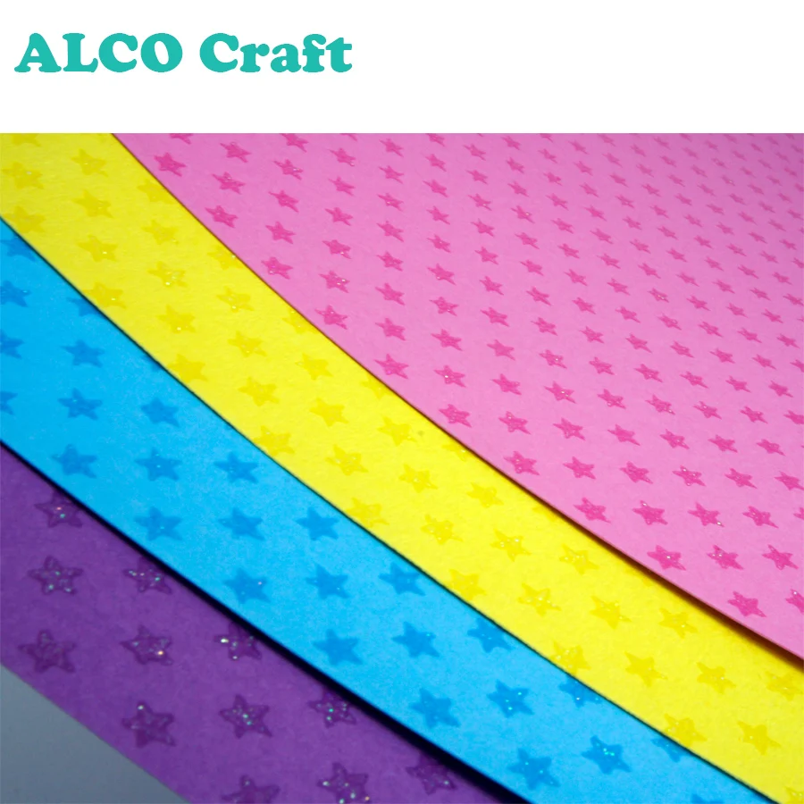 
4x6 inch colour textured glitter cardstock paper for decoration 