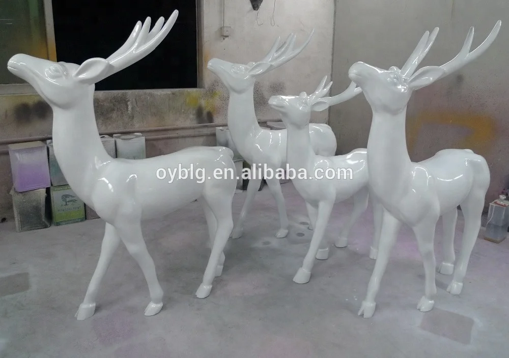 Хорошее качество, водонепроницаемая фигурка оленя из стекловолокна в натуральную величину для Рождественского украшения