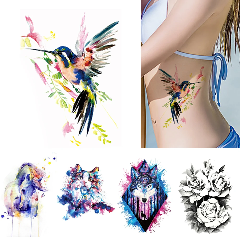 Новые наклейки с большим рисунком для татуировок, рукав для рук KM062 - KM117
