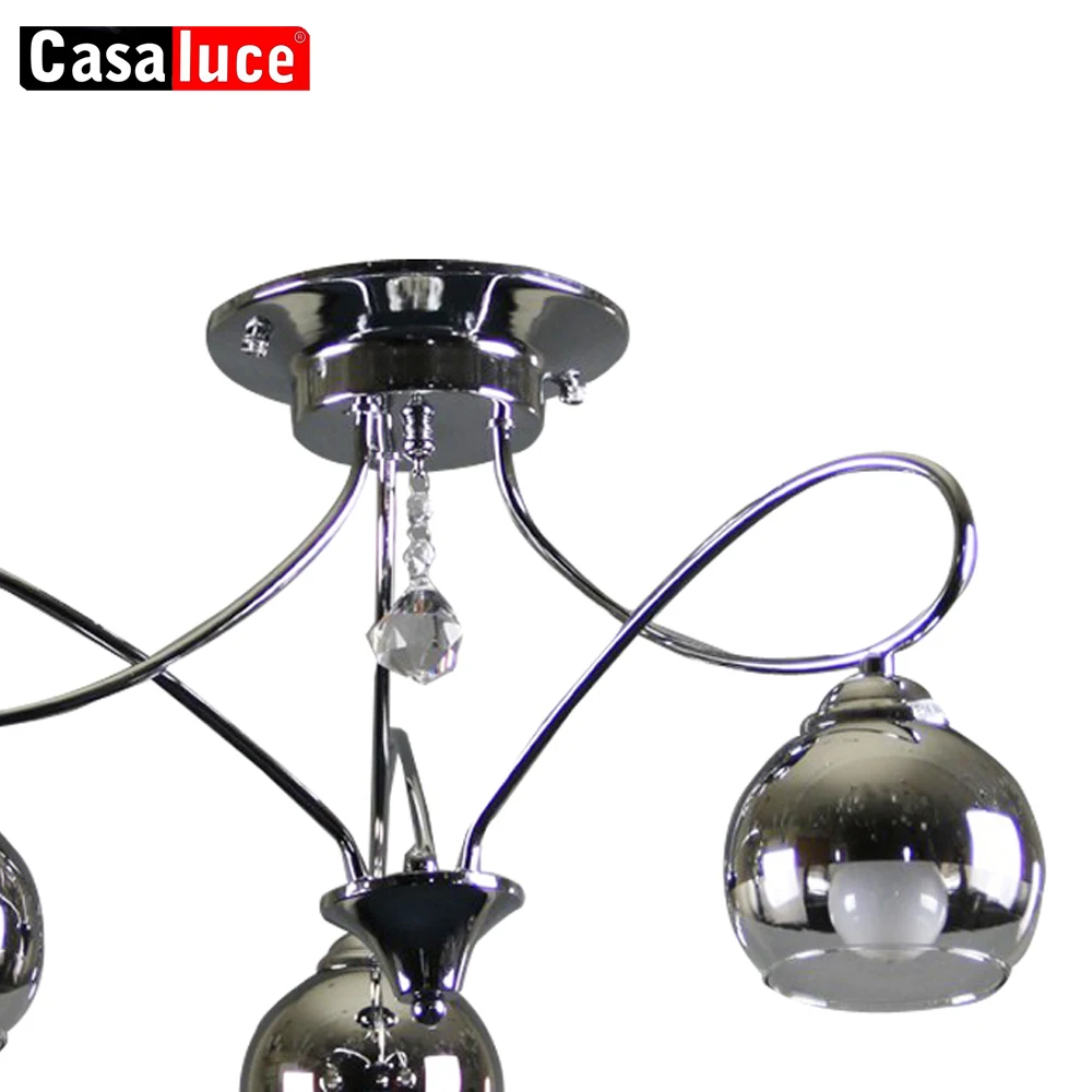 
Glass Material and Energy Saving Light Source Design Solutions chrome ceiling lamp 