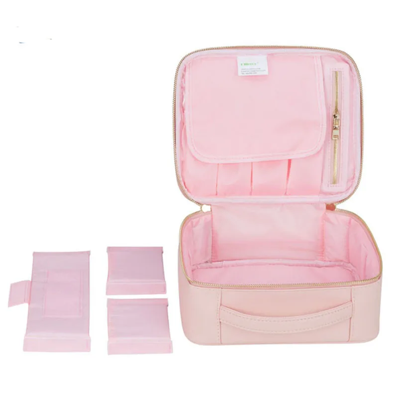 По индивидуальному заказу; Цвет розовый; Органайзер для макияжа сумка косметичка дорожная сумка большая емкость для женщин и девочек