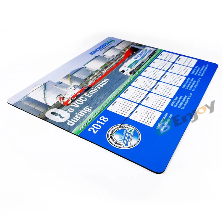 2018 High Quality Custom Calendar Rubber Promotional Mouse Pad