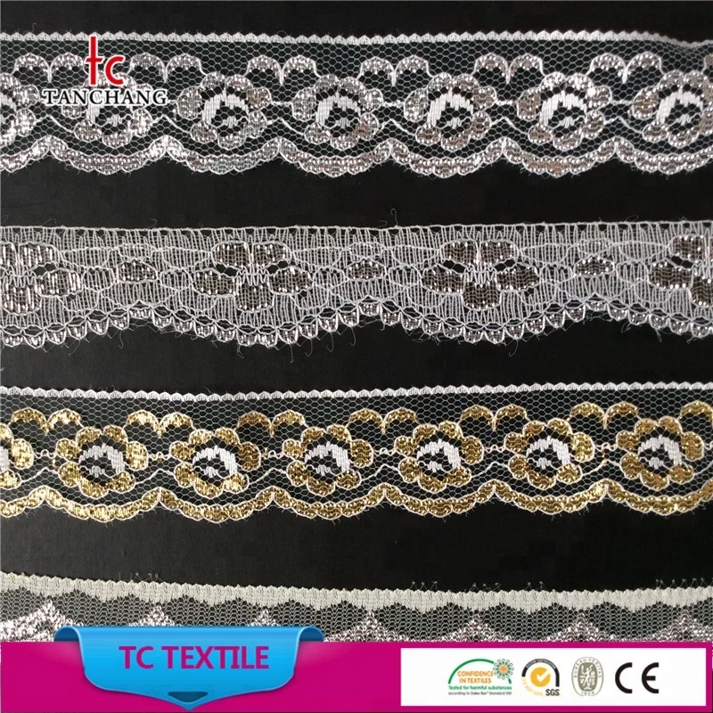factory wholesale fancy lycra lace nylon no elastic lace trim for lingerie WTLS01-300
