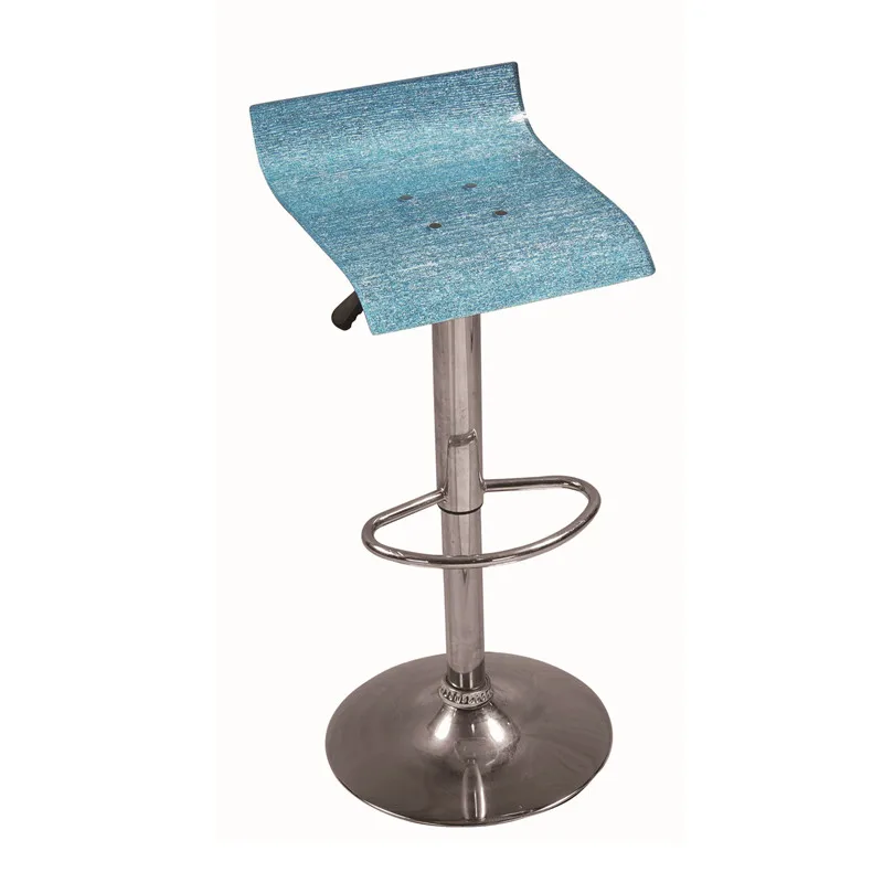 acrylic seat chrome metal base adjustable footrest low back bar chair stool