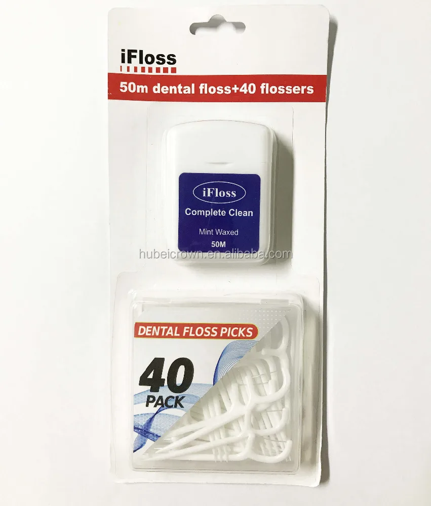
50M Mint Waxed Nylon HUBEI CROWN Professional OEM/ODM Dental floss 