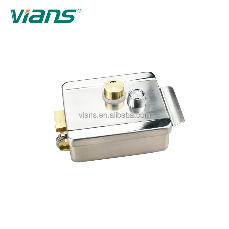 No mechanical collision electric rim lock with double cylinder remote door lock
