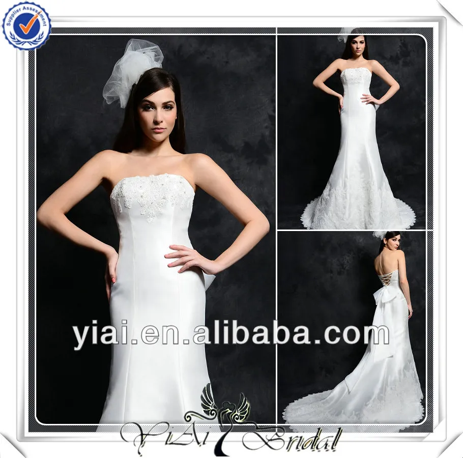 fq0465 лиф атласные кружева крест обратно дубай свадебное платье