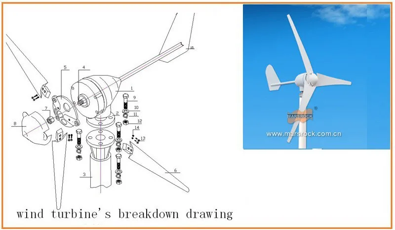 
500W 12V or 24V or 48v horizontal Wind turbine generator with small size easy to install for homes use 