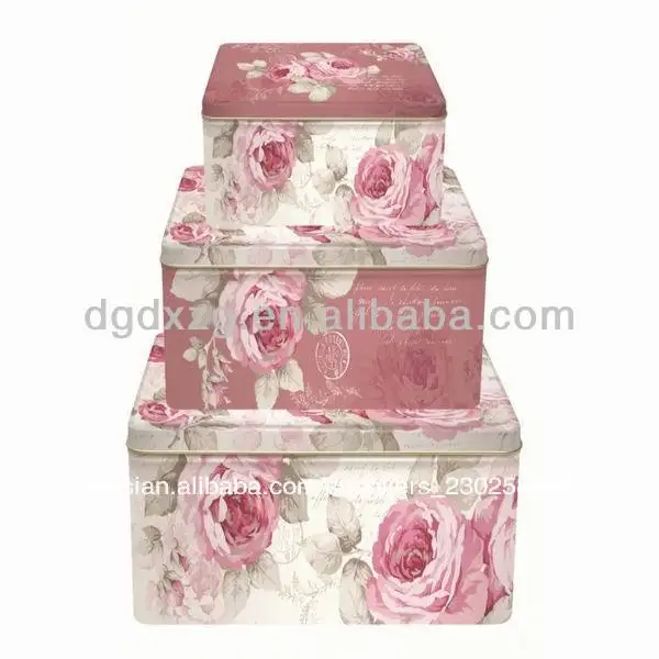 rectangle metal cake container