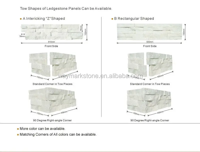 
stacked stone panel Grold Grain Mica schist decorative cultured walling stone WP-D48 