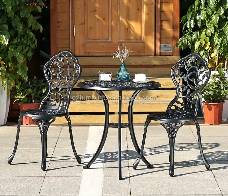 
Modern Patio Furniture Cast Aluminum Bistro Table And Chairs 