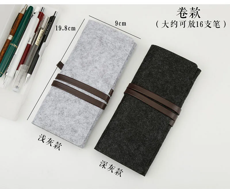 Stationery Pouch Felt Pencil Case Bag Multi-functional Felt Pen Pouch