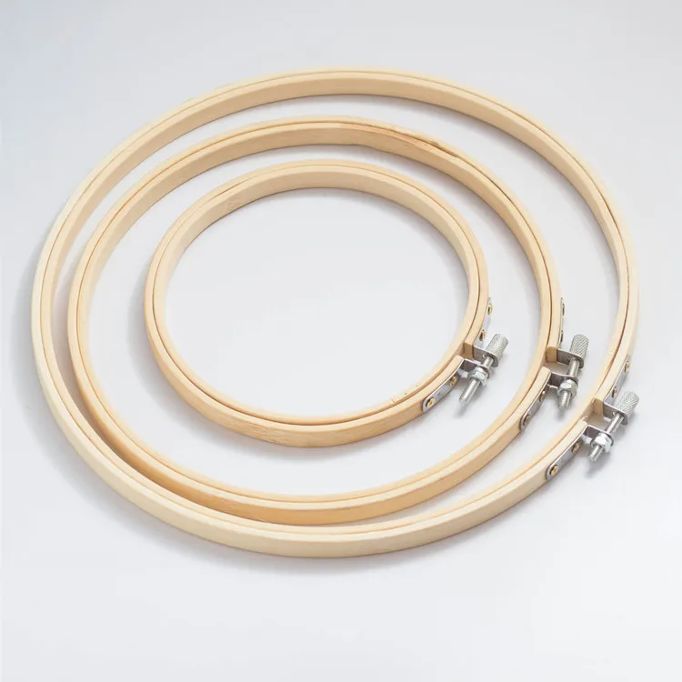 
Eco Friendly Round Natural Bamboo frame Wooden Embroidery Hoop For Cross Stitch 