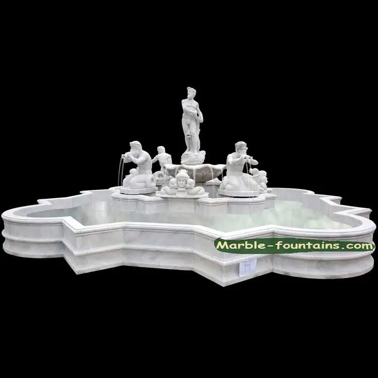 Waterfall fountain natural stone large garden hero statues fountain waterfall