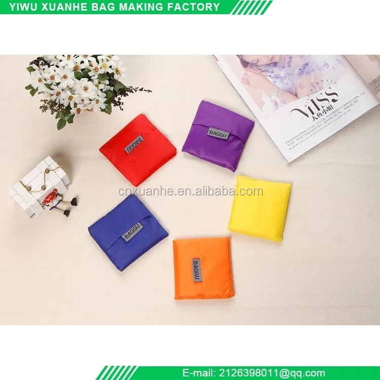 Polyester Material Reusable Eco Foldaway Shopper Foldable Reusable Grocery Shopping Tote Fashion Bag