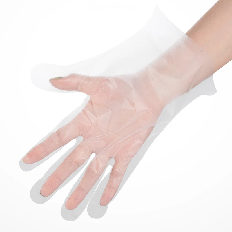Good quality protective dispos cpe glove fashional plastic transparent polyethylene glove