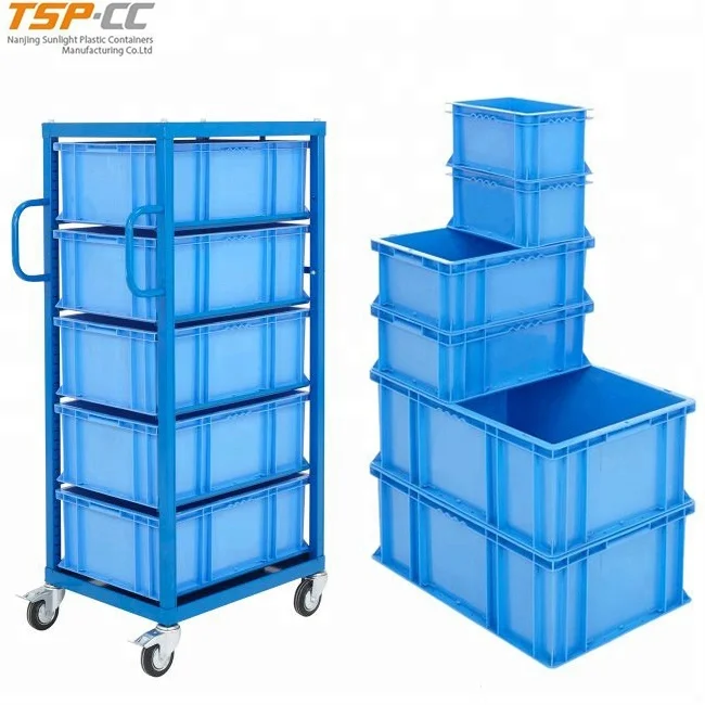 Cheap stacking plastic containers, warehouse stackable boxes