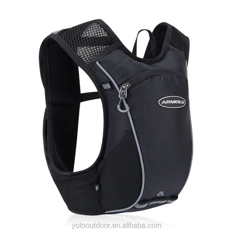 Professional Reflective Trail Running Vest Hydration Backpack Bag for Marathon Cycling Triathlon 2L Waterproof Polyester Fashion