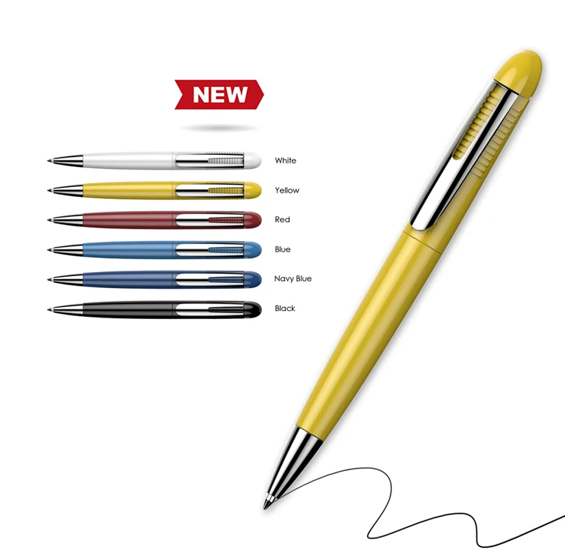 new product custom logo yellow pen with company name