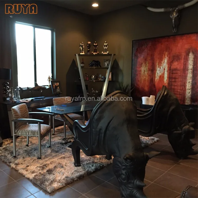 Fiber reinforced leather rhino chair designer furniture for studio show office decor seat customized for any color