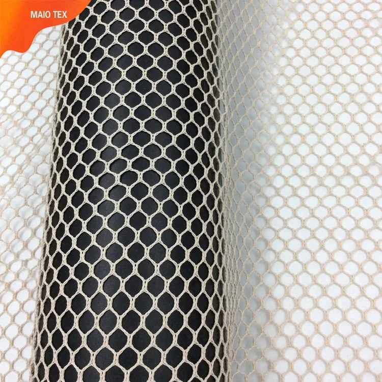 
warp knitting textile 100%polyester silk soft net hex mesh fabric for fishing net 