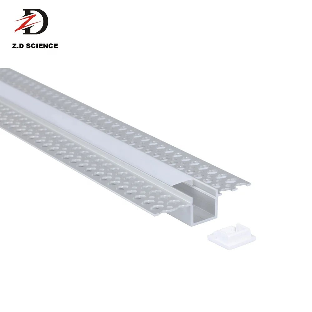 LED Strip Light Extrusion Alu Drywall Light Channel Gypsum PC Cover LED Aluminum Profile