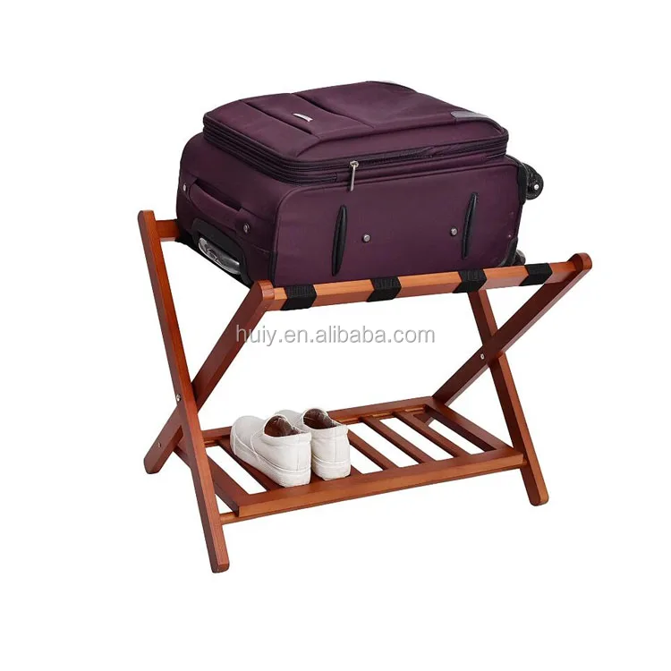 
high quality hotel wooden folding luggage rack design luggage stand 