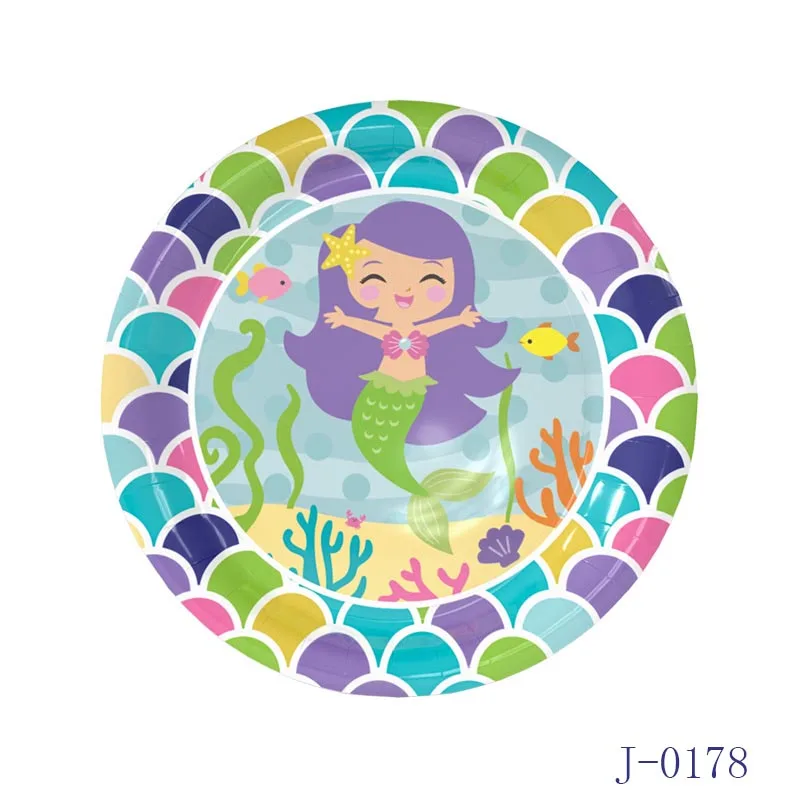 Тарелка Русалочка для дня рождения, украшения для вечеринки, принадлежности для вечеринки с маленькой русалочкой